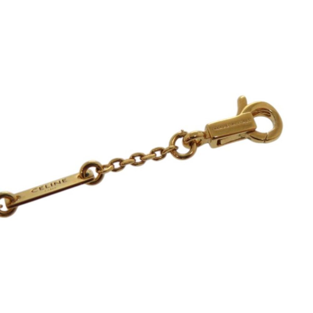 Celine Triomphe Sparkle Metal Rhinestone Gold Necklace - Picture 10 of 10